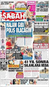 Portada de Sabah (Turquía)