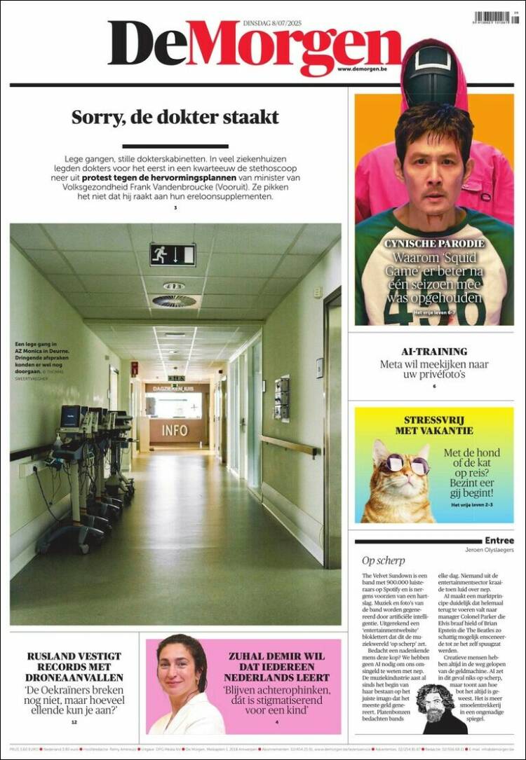 Portada de De Morgen (Belgium)