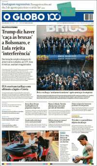 Portada de O Globo (Brasil)