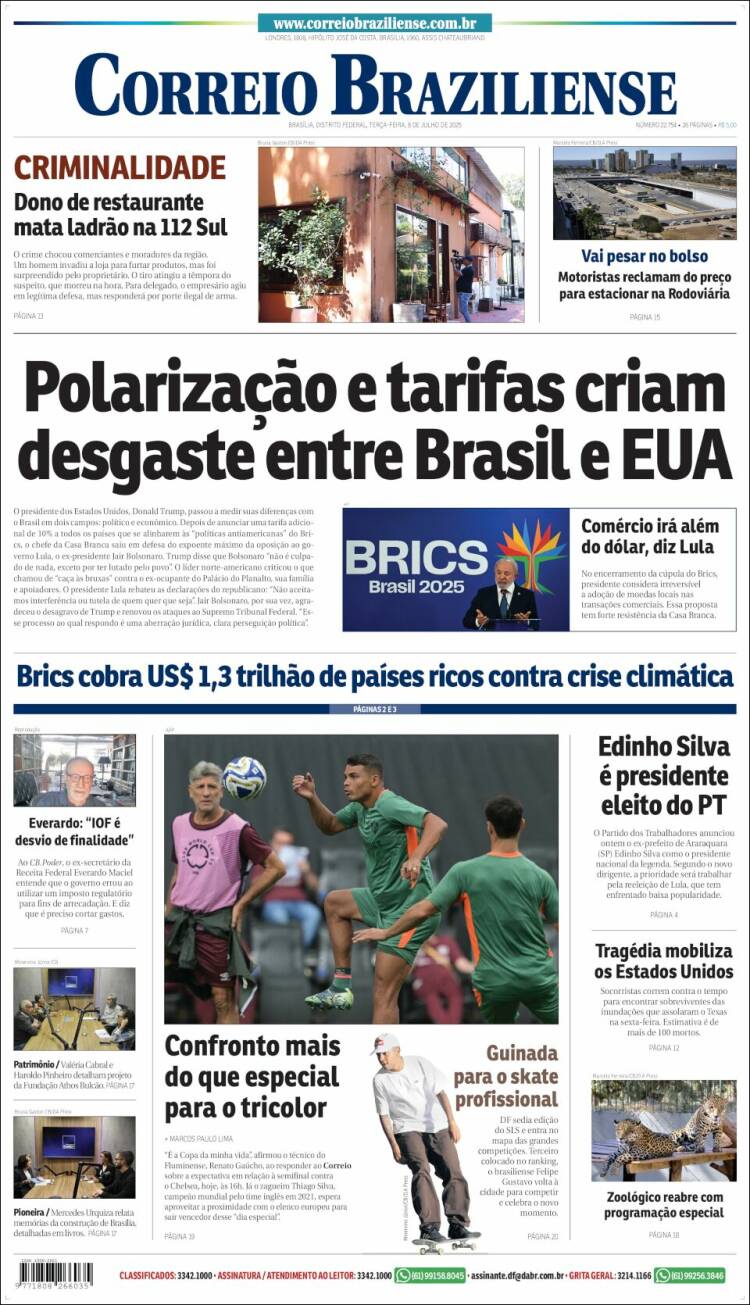 Portada de Correio Braziliense (Brasil)