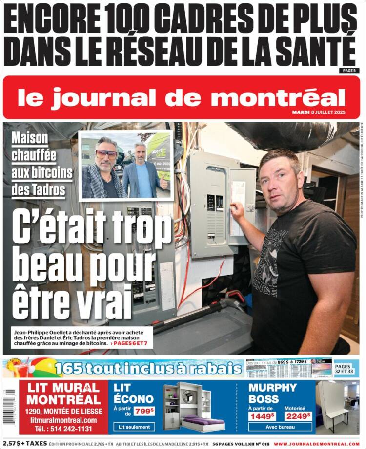 Portada de Le Journal de Montréal (Canadá)