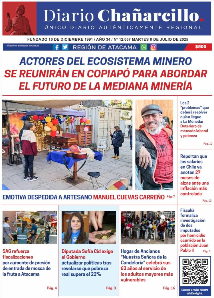 Portada de Diario Chañarcillo (Chile)