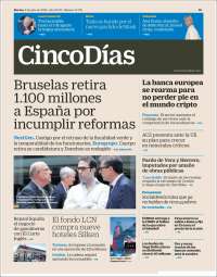 Portada de Cinco Días (España)