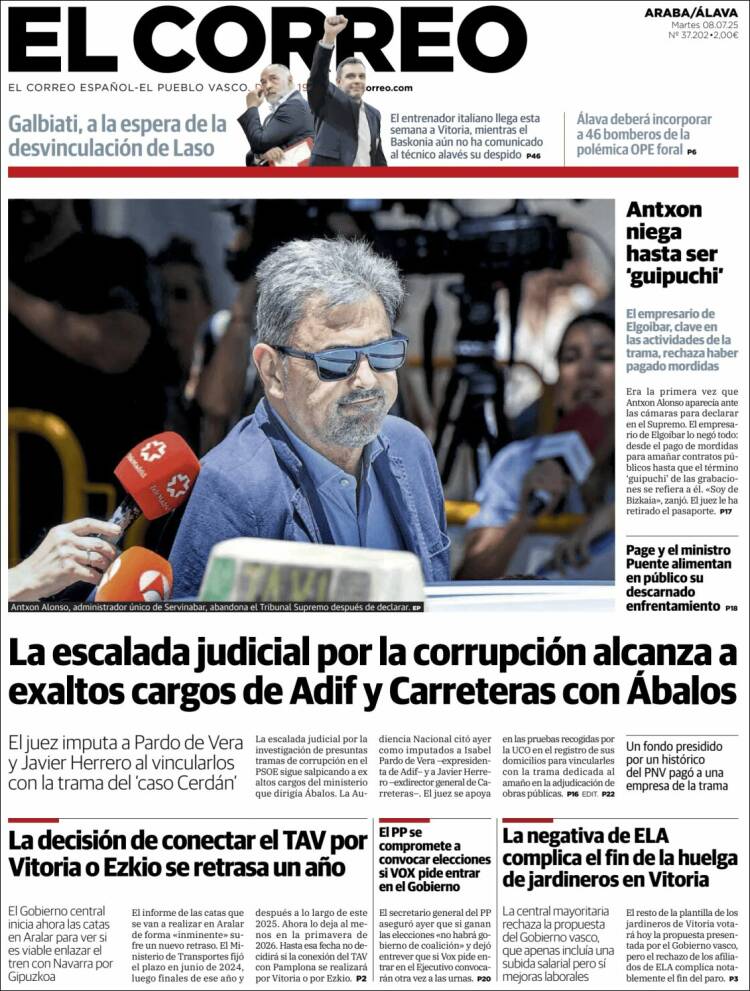 Portada de El Correo - Álava (España)