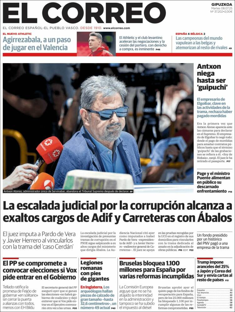 Portada de El Correo - Guipuzcoa (Spain)