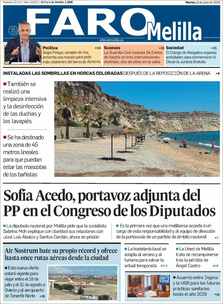 Portada de El Faro de Melilla (España)