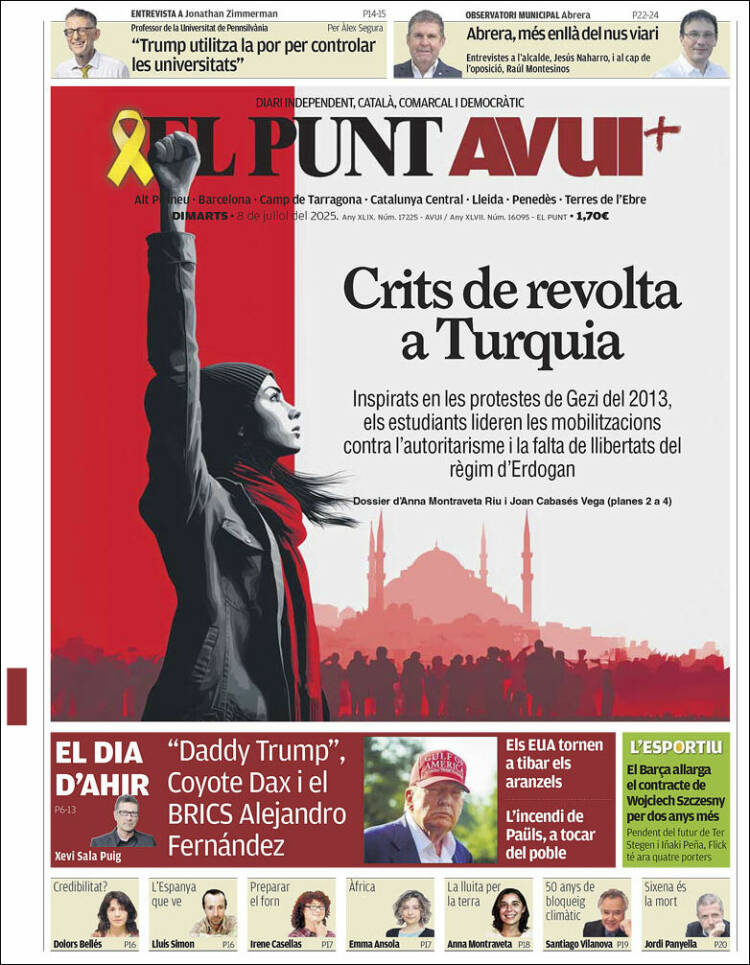 Portada de El Punt Avui (España)