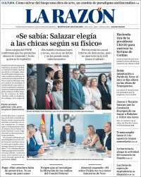 Portada de La Razón (España)
