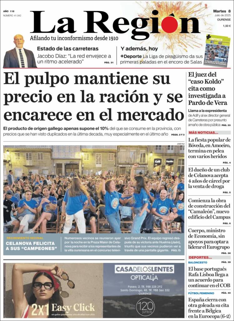 Portada de La Región de Ourense (Spain)