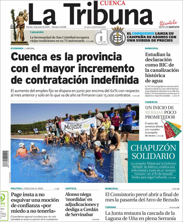 Portada de La Tribuna de Cuenca (Spain)