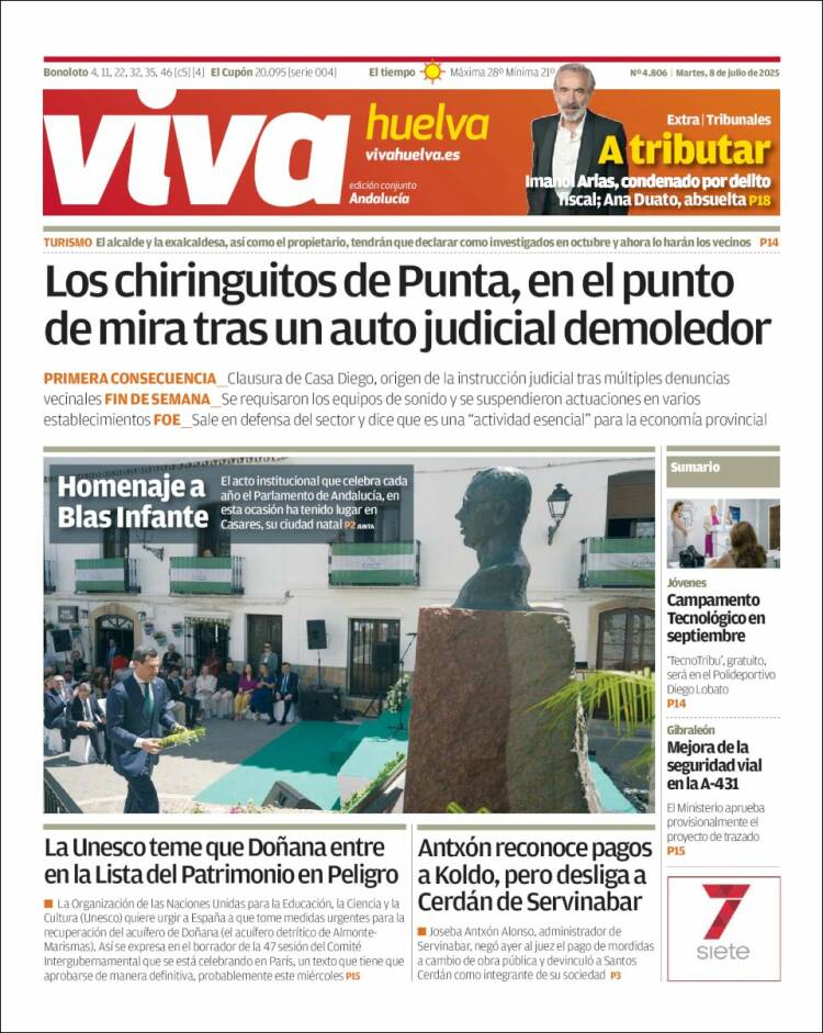 Portada de Viva Huelva (España)