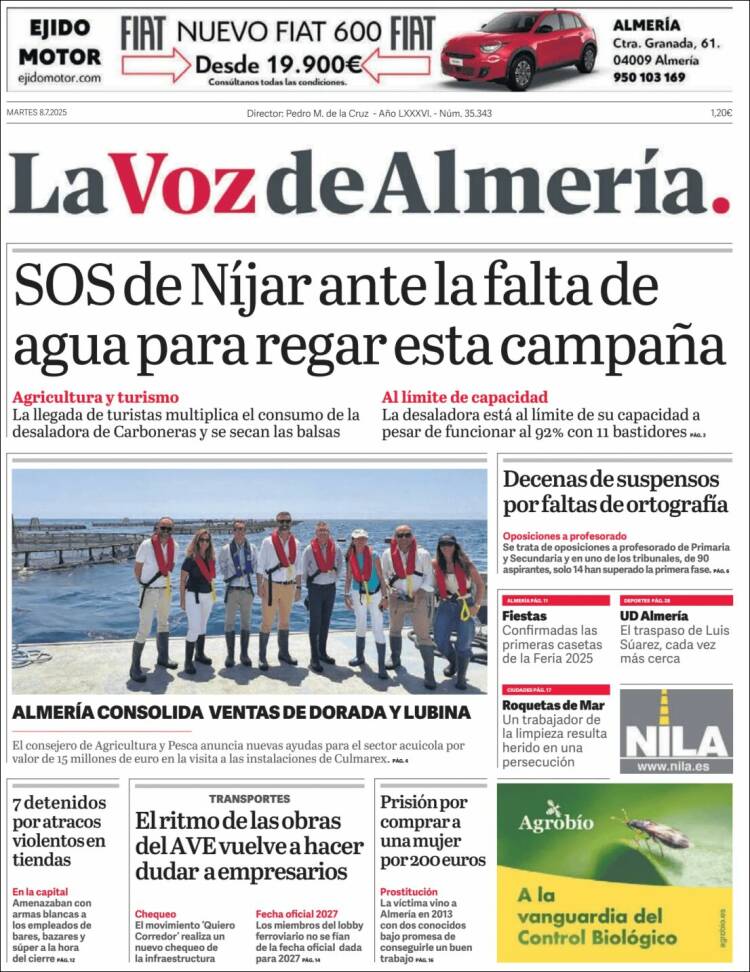 Portada de La Voz de Almería (Spain)