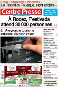 Portada de Centre Presse (Francia)