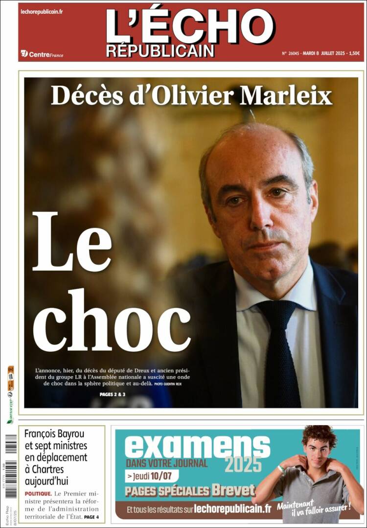 Portada de L'Echo Républicain (France)