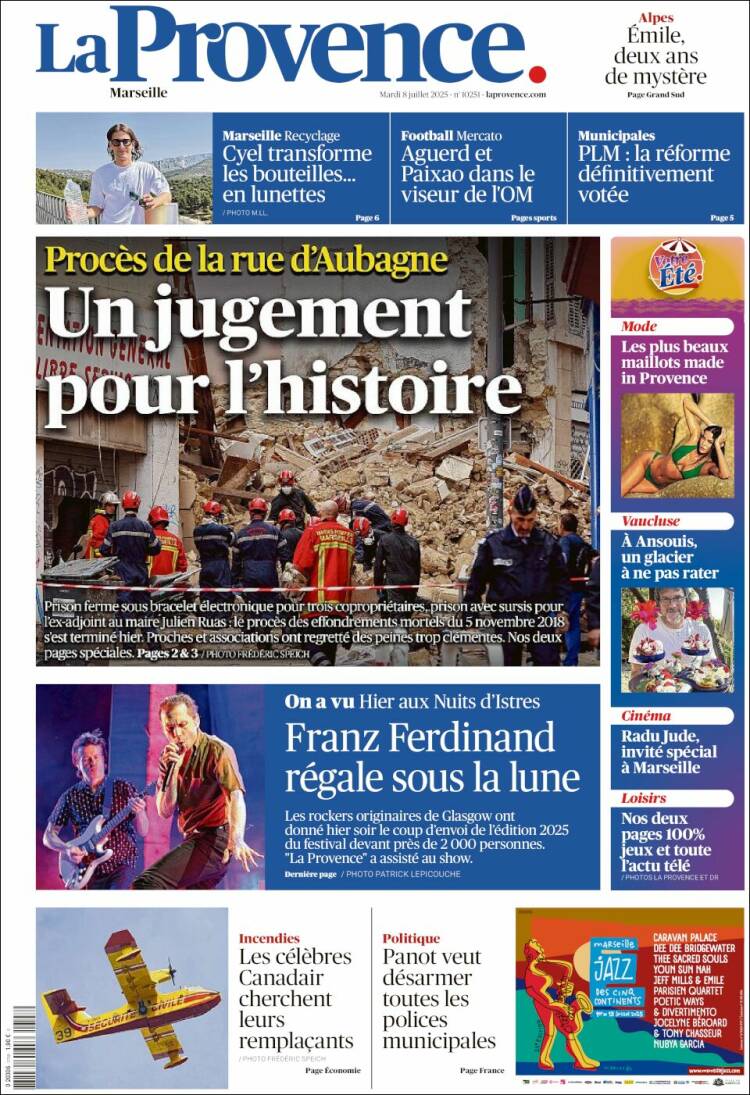 Portada de La Provence (Francia)