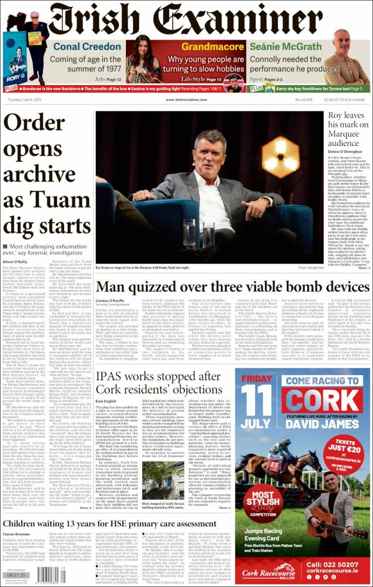Portada de Irish Examiner (Ireland)