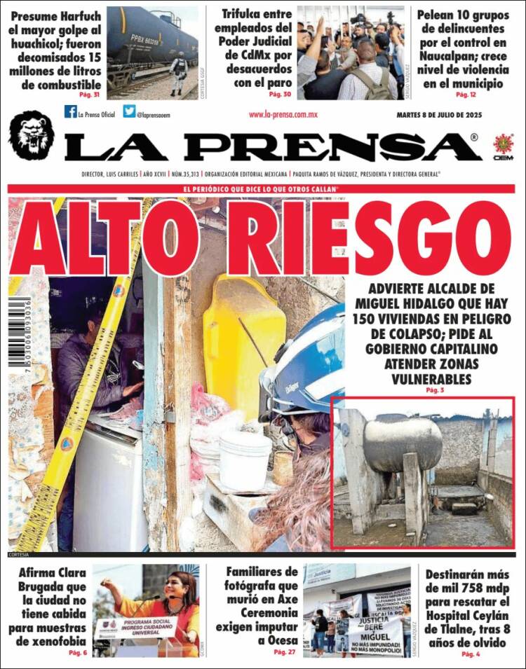 Portada de La Prensa (Mexico)