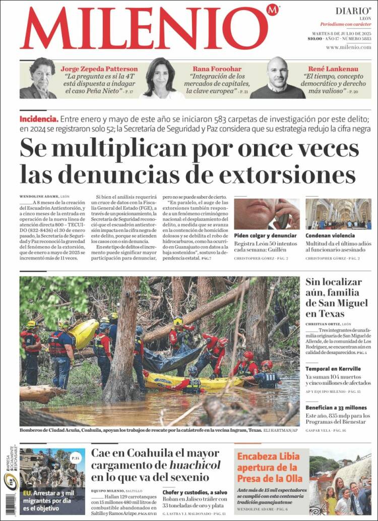 Portada de Milenio de León (México)