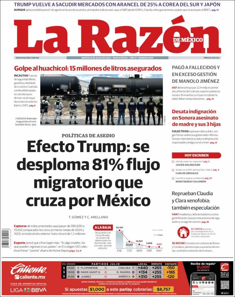 Portada de La Razón (México)