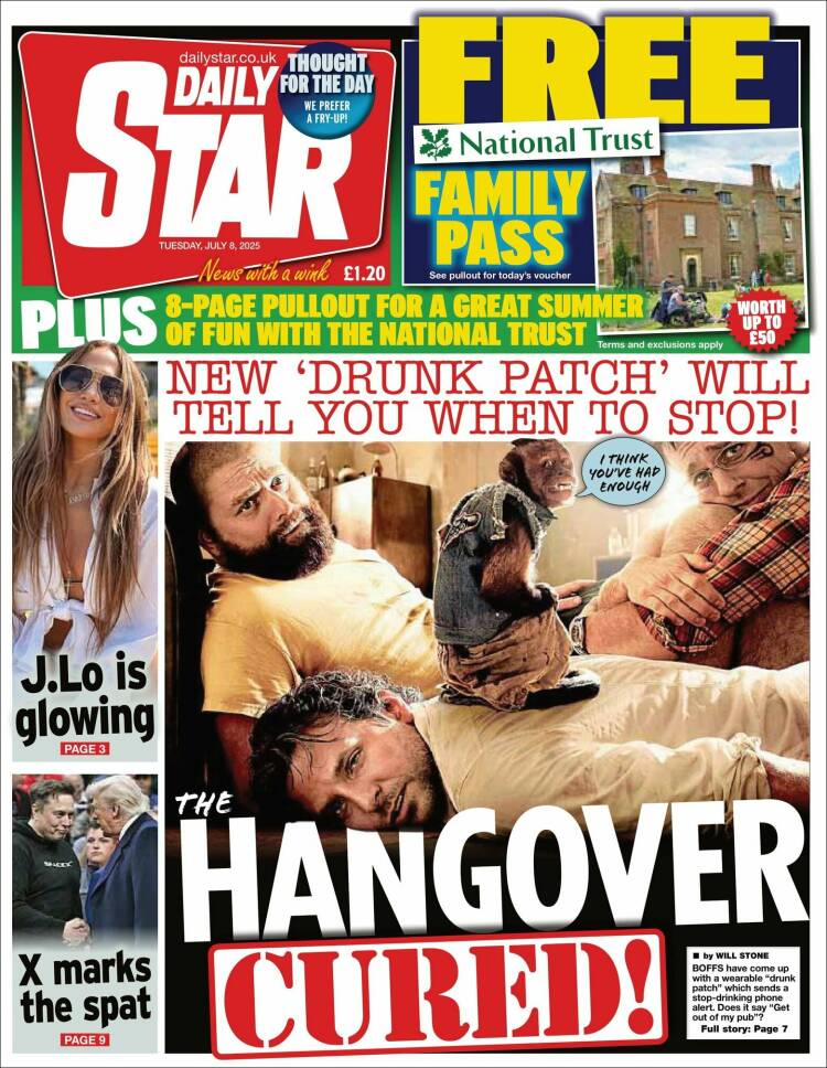 Portada de Daily Star (Reino Unido)
