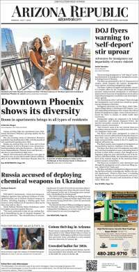 Portada de Arizona Republic News (USA)