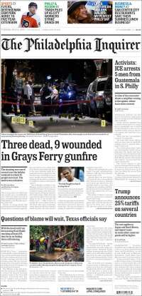 Portada de Philadelphia Inquirer (USA)
