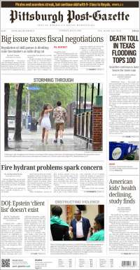 Portada de Pittsburgh Post-Gazette (USA)