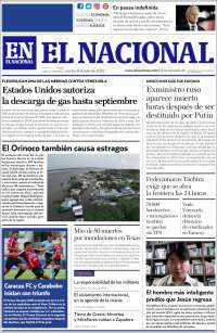 Portada de El Nacional (Venezuela)