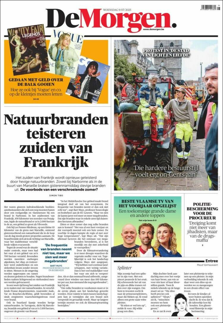 Portada de De Morgen (Belgium)