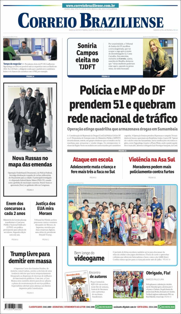 Portada de Correio Braziliense (Brésil)