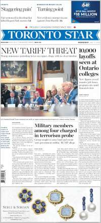 Portada de The Toronto Star (Canadá)