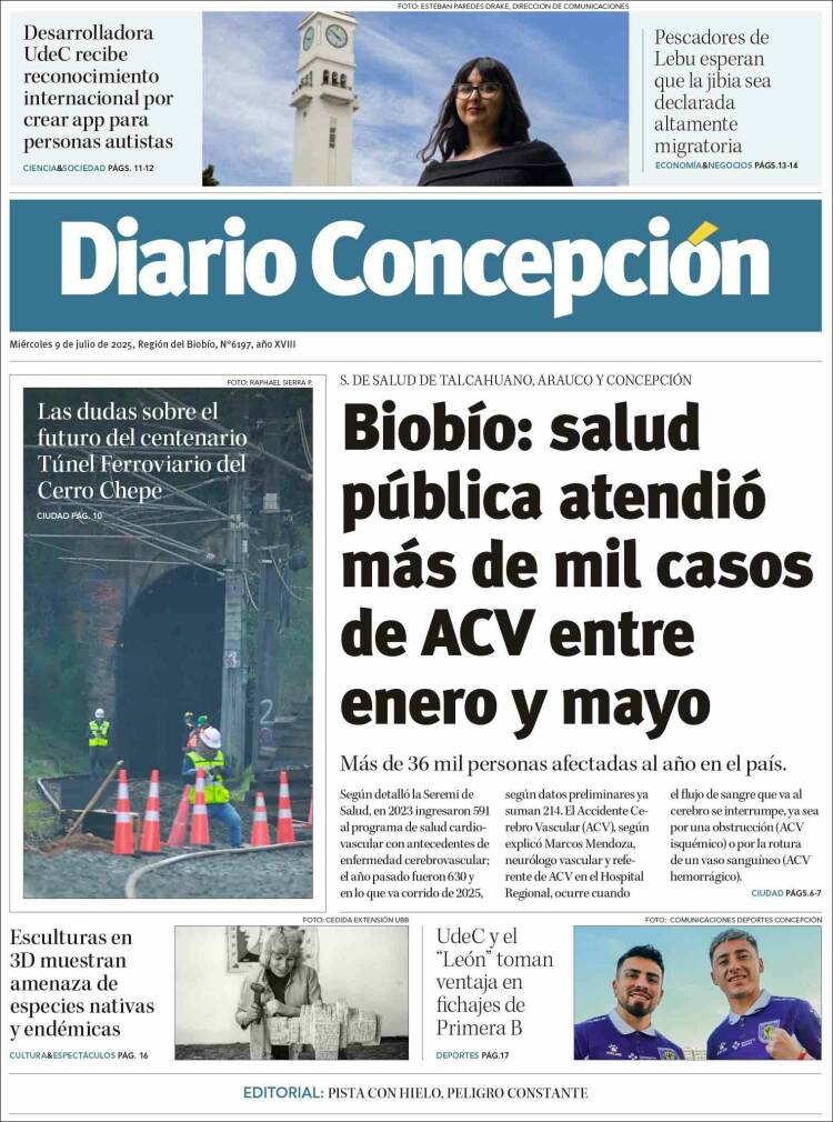 Portada de Diario de Concepción (Chile)