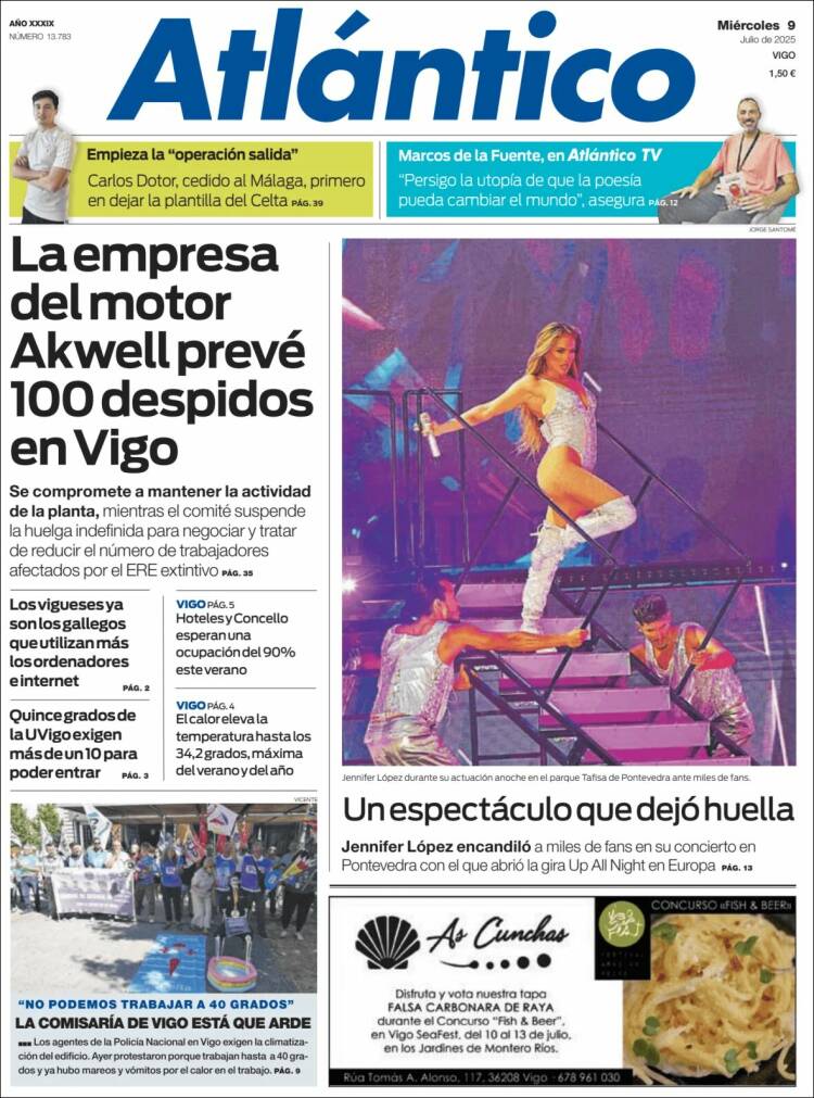 Portada de Atlántico Diario (España)