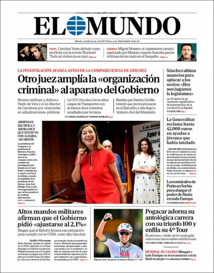Portada de El Mundo (España)