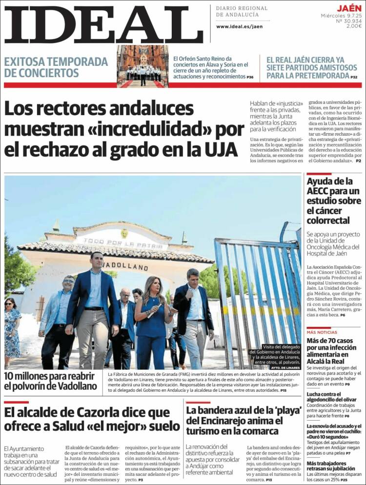 Portada de El Ideal de Jaén (España)