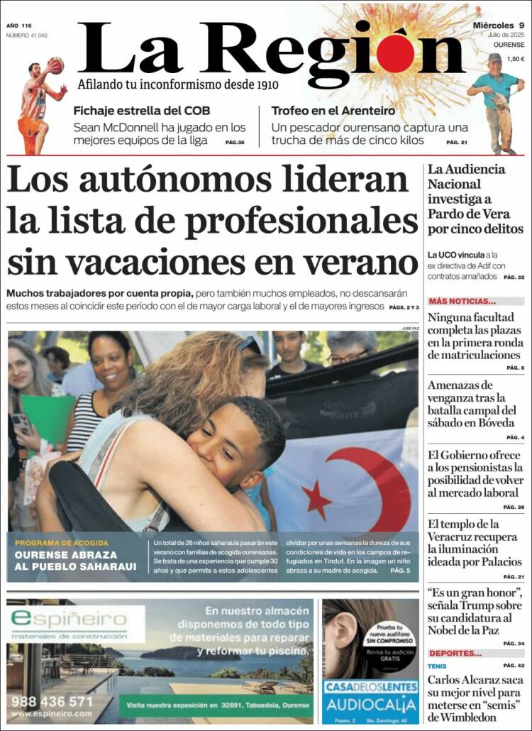 Portada de La Región de Ourense (Spain)