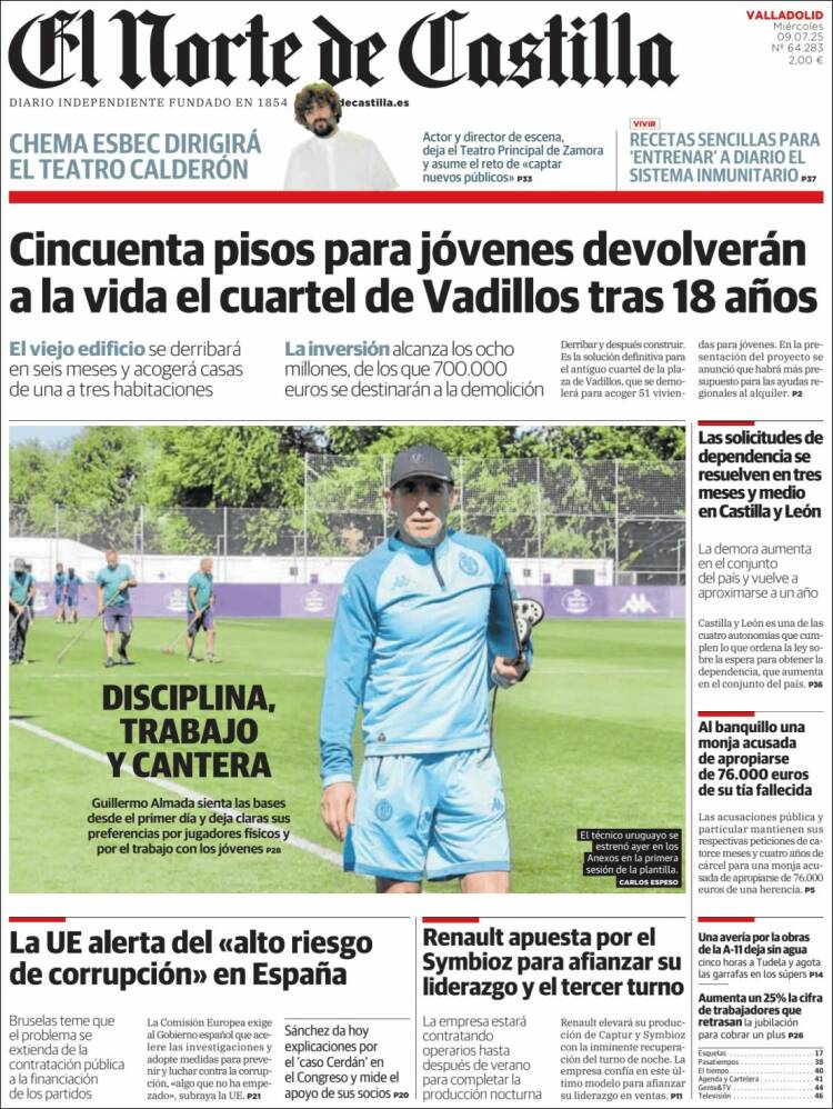 Portada de Norte de Castilla - Valladolid (España)
