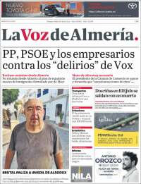 Portada de La Voz de Almería (España)