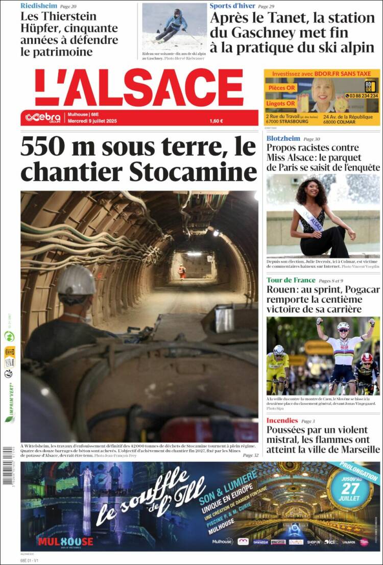 Portada de Journal L'Alsace (France)