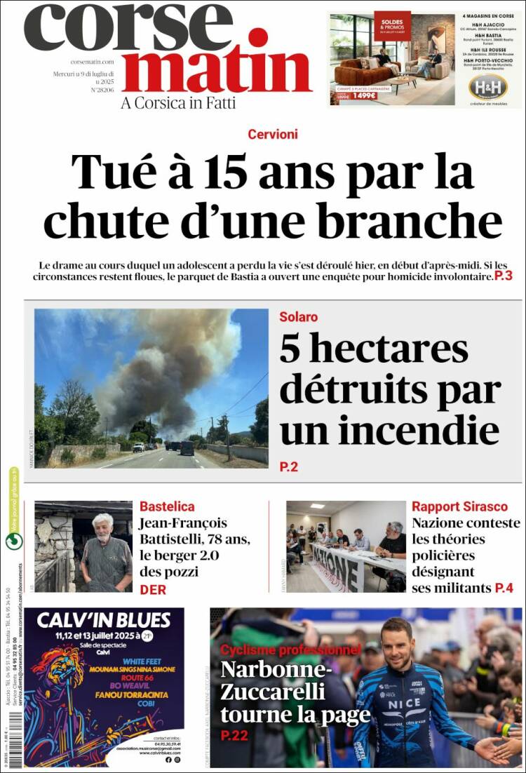 Portada de Corse-Matin (France)