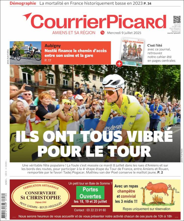 Portada de Courrier Picard (Francia)