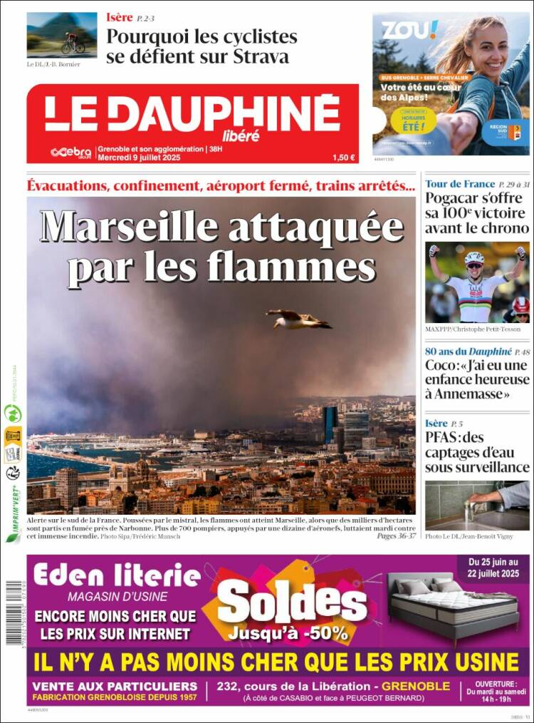 Portada de Le Dauphiné Libéré (France)