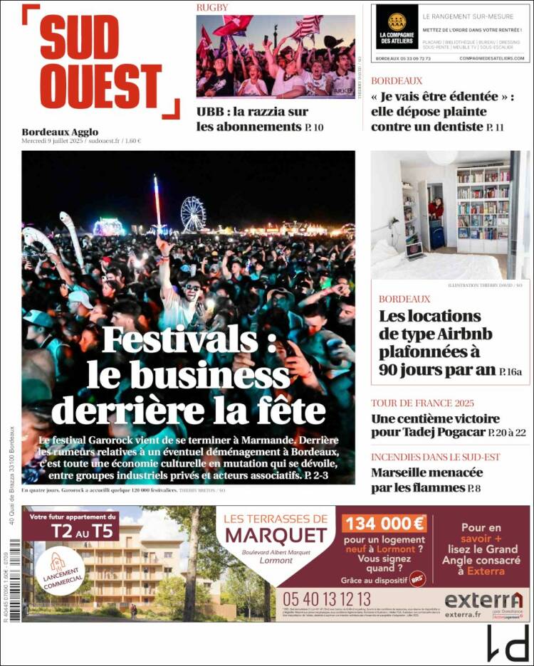 Portada de Sud Ouest (France)