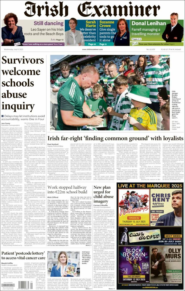 Portada de Irish Examiner (Ireland)
