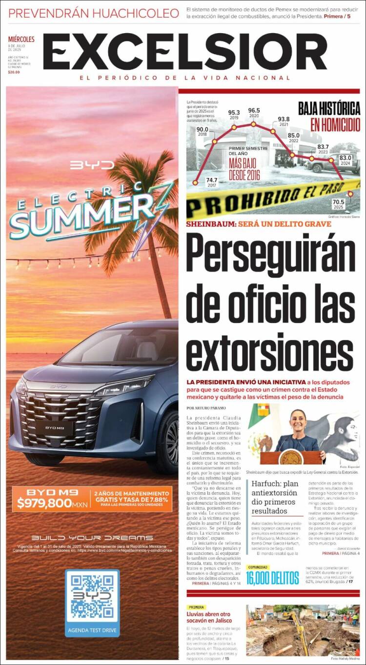 Portada de Excelsior (Mexique)