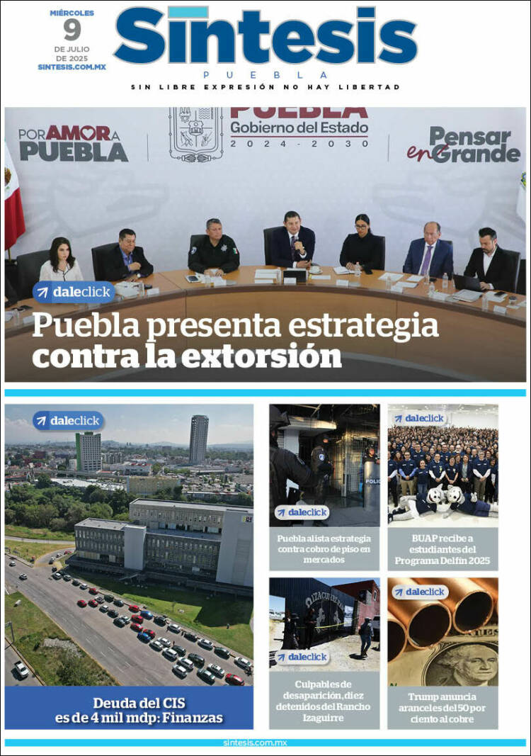 Portada de Síntesis - Puebla (México)