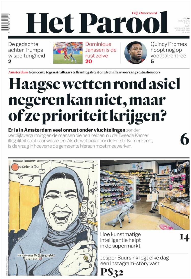 Portada de Het Parool (Pays-Bas)
