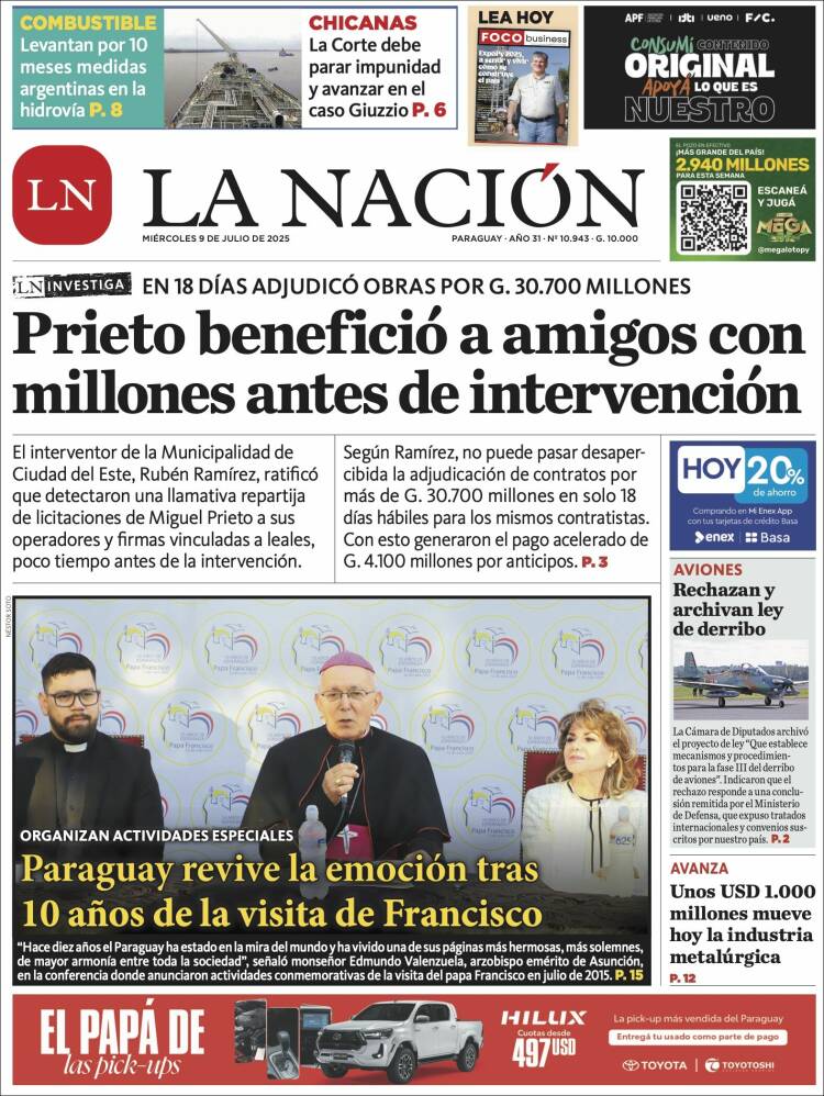 Portada de La Nación (Paraguay)