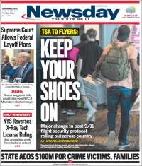 Portada de Newsday (États-Unis)