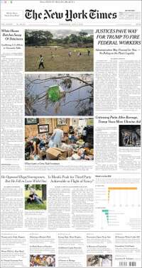 Portada de New York Times (États-Unis)